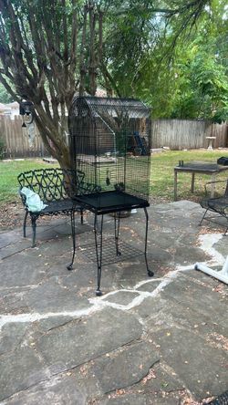 Large Black Bird Cage with Stand