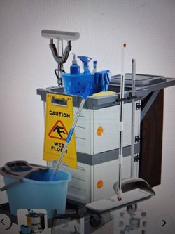 GARVEE commercial janitorial cart with 2 cabinet.