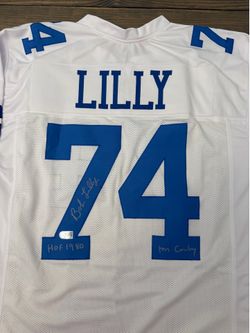 Bob Lilly SWAU Authenticated Autographed Dallas Cowboys Jersey – “HOF 1980 / Mr. Cowboy”