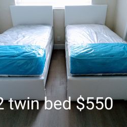 $550 For 2 Twin Beds With Mattress And Boxspring Brand New Free Delivery 