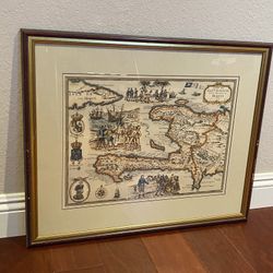 Vintage Daniel Derveaux Haiti Map Of 1789