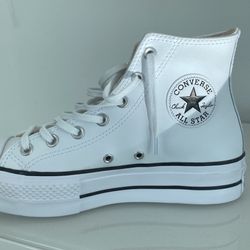 Converse White Leather High Tops 