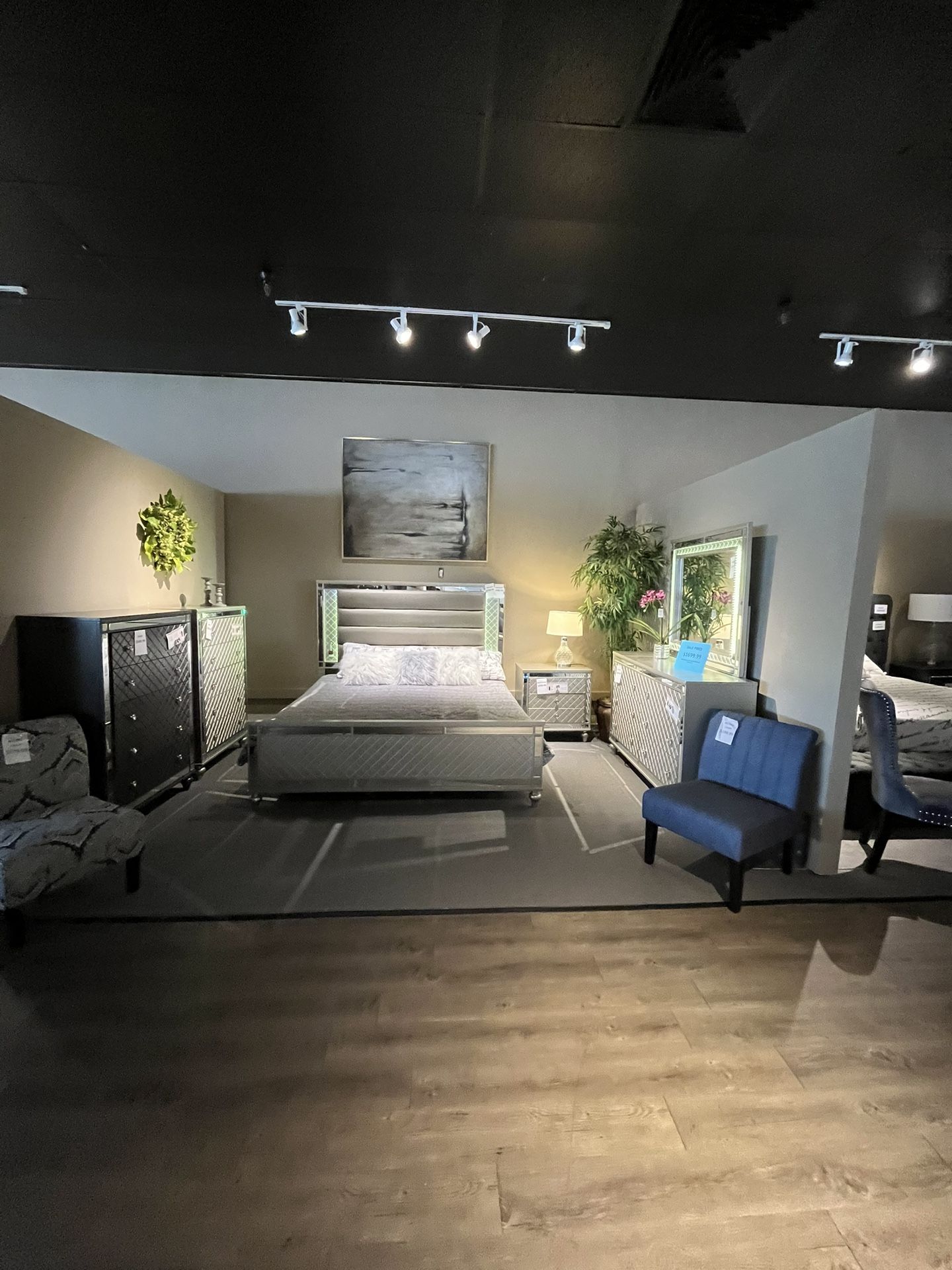 King Bed, Dresser, Mirror And Nightstand