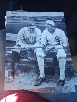 Babe Ruth and shoeless Joe Jackson (white socks) Pic from 1920