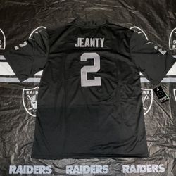 Ashton Jeanty #2 Las Vegas Raiders Black Home Jersey Sewn Stitched Adult Mens Large New With Tags 