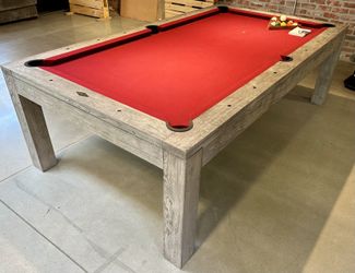 Brunswick 8 Foot Rustic Full Leg Weathered Grey Pool Table