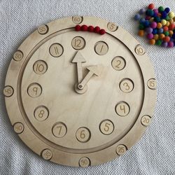 Handmade Wooden Clock - Teaching Time