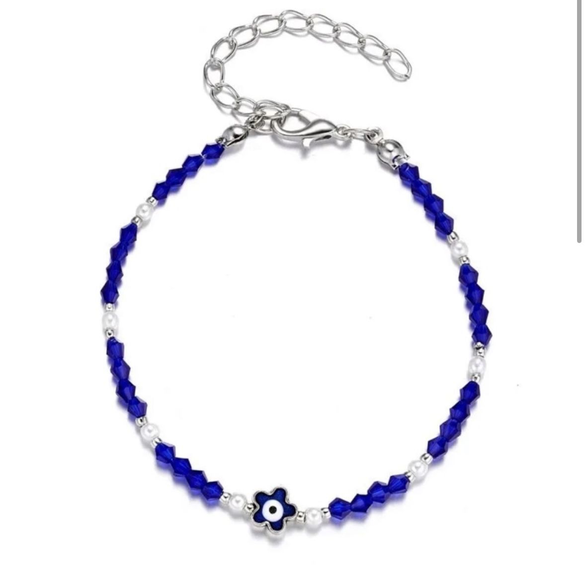 Floral Evil Eye Beaded Bracelet