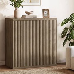 SICOTAS Buffet Cabinet with Storage Sideboard Cabinet with Doors & Shelves Accent Sideboard Modern Credenza Fluted Storage Cabinet Mid Century Media C