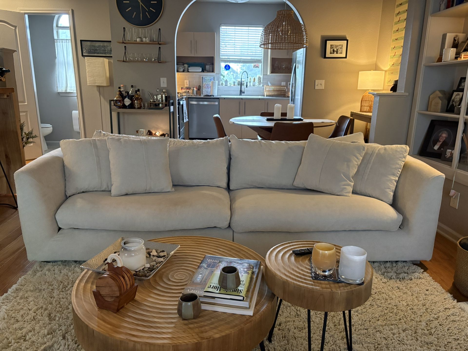 25Home Aalto Boutique Beige Feather Loveseat