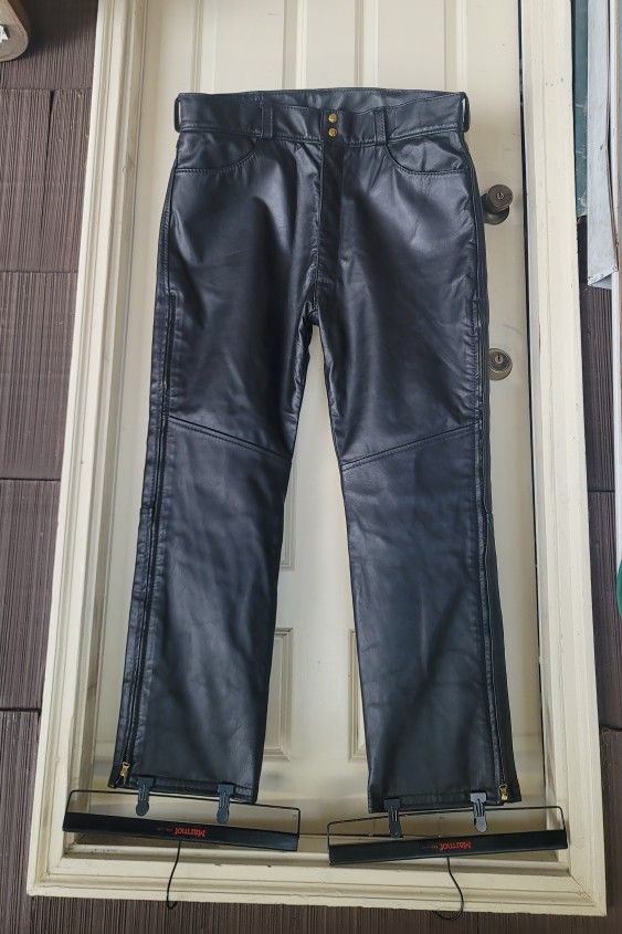 2006 Langlitz Leathers Over Pants Black Lined 40wx30 w/ 30" Leg Zippers, Awesome Condition