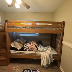 Wooden Twin Bunk Bed & Dresser