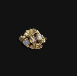 1970s Avon "Fire Flower" Ring Gold Tone Adjustable/ Vintage Jewelry