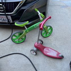 Strider Bike and Scooter In Great Shape.