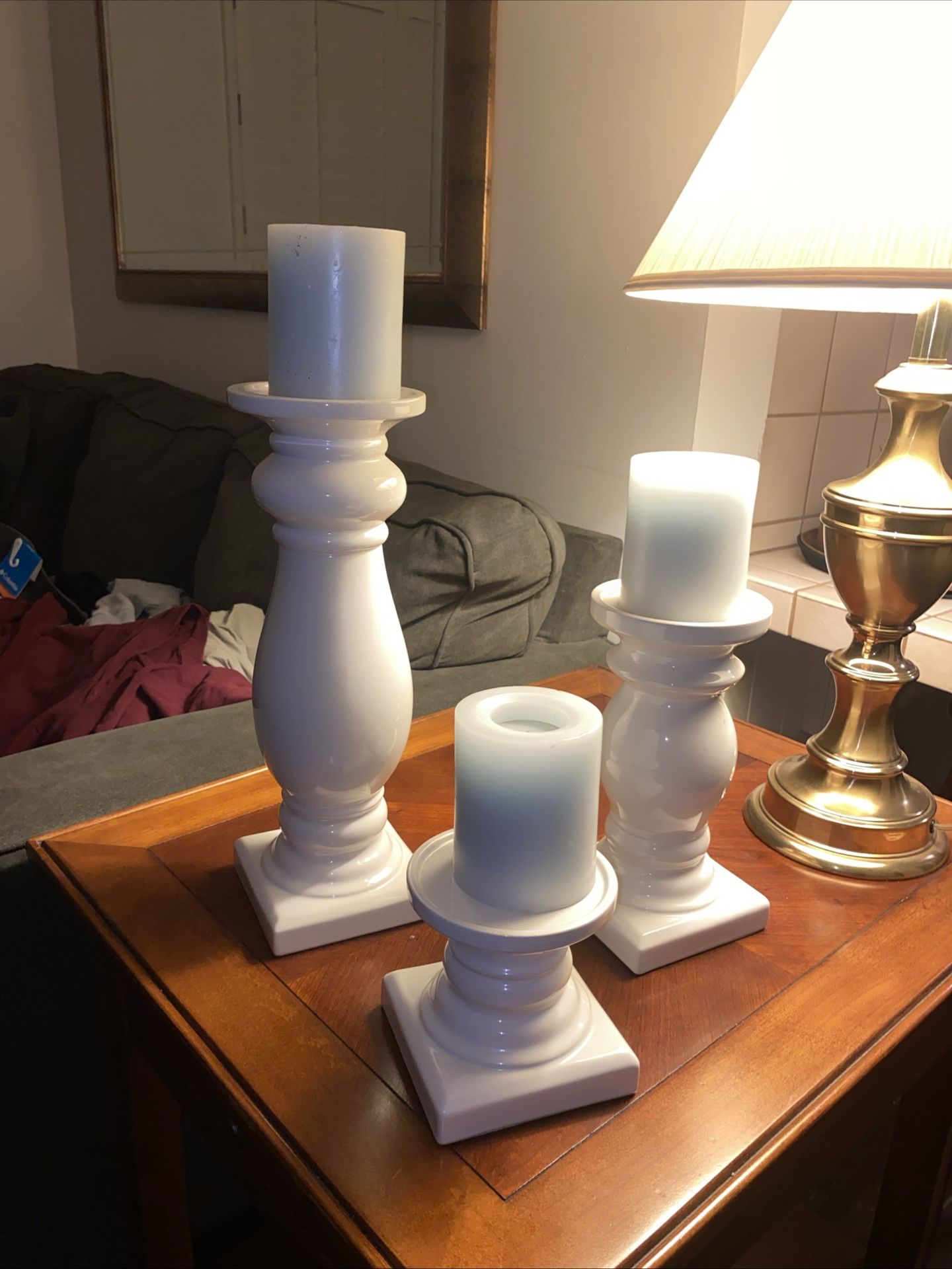 Set Of 3 Ceramic Candle Sticks