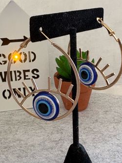 Evil eye earrings