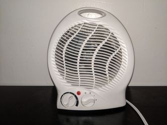 White Compact Electric Space Heater Fan