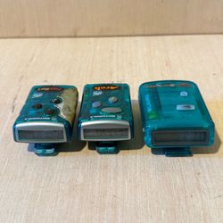 3Vintage 90s Motorola Clear Pager/Beeper w/Clip Turns On”UNTESTED”Read Info Blw!