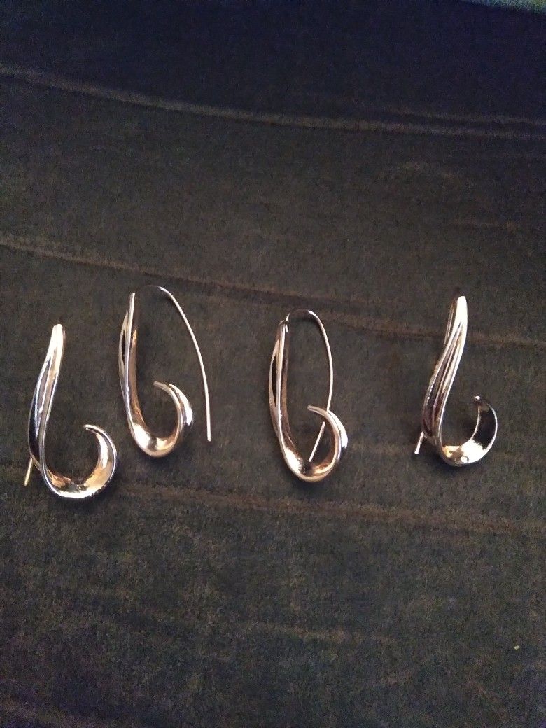 2 Pair Rose Gold Plated Earrings