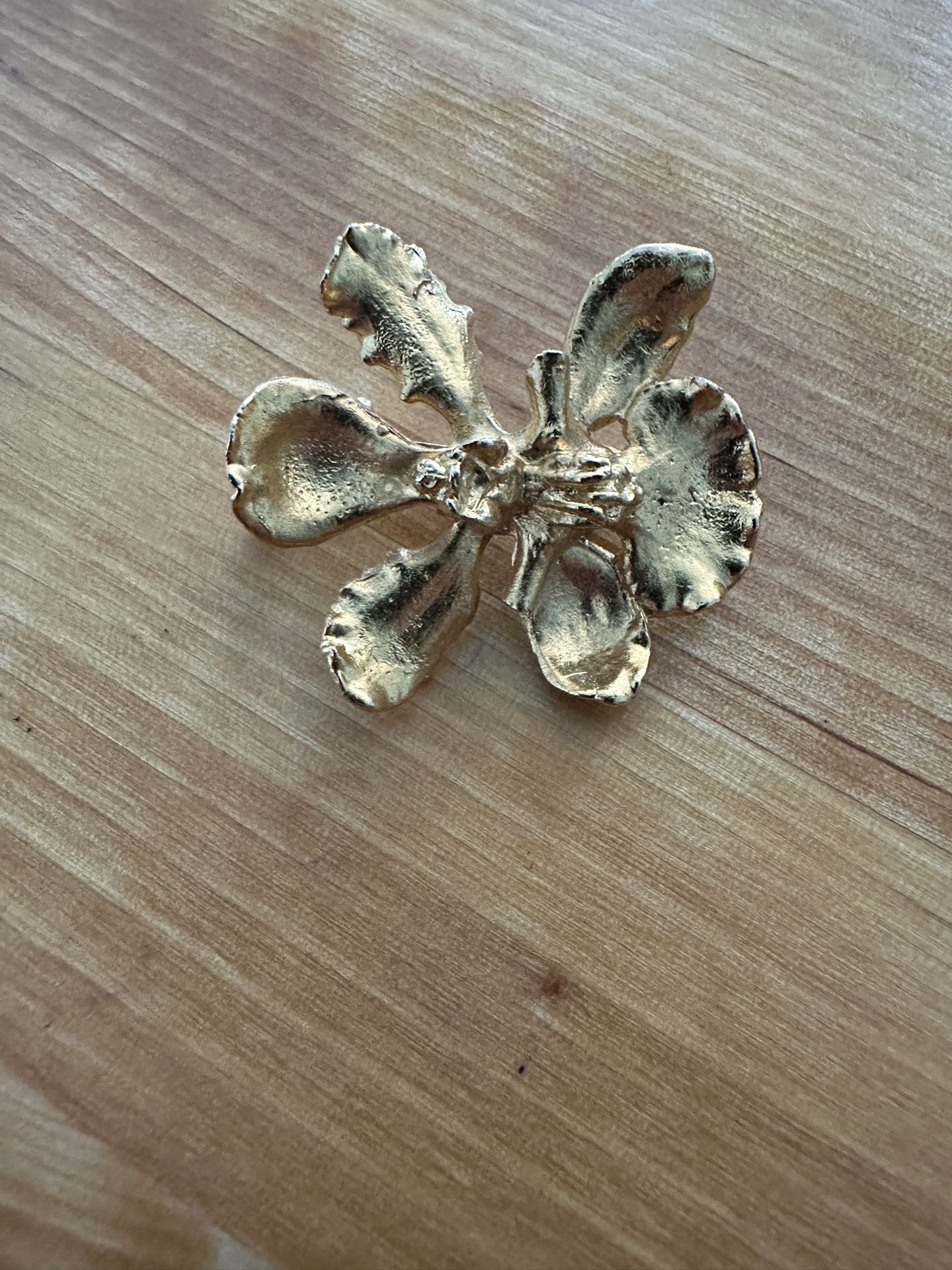 14k Gold Plated Orchid Flower Brooch Pin/Pendant