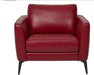 Red Leather Accent Chair