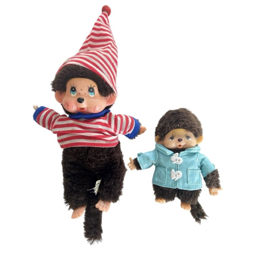 Vintage Monchhichi Collectible Set of 2 Rare HTF