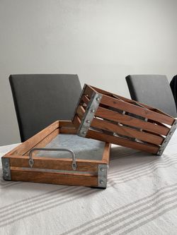 Rustic tray and utensils holder set NEW