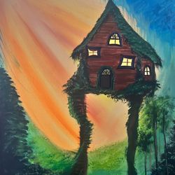 “Hobbit House” Fantasy Painting 