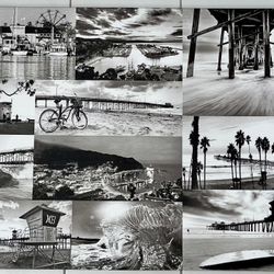 Large Black & White Huntington Beach Canvas – 36"x24"