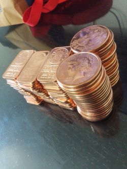 CHEAPEST PRICE ONLINE! 1 oz bars and coins tubes of copper (might trade for silver)