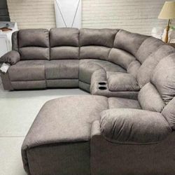 Flannel Comfy Plush Reclining Sectional Sofa Couch Clonmel