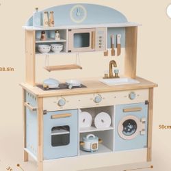 Luxury Kids Wooden Play Kitchen 