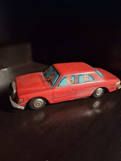 Vintage China Tin Mercedes Benz Sedan MF 294 Friction Toy Car - Works!