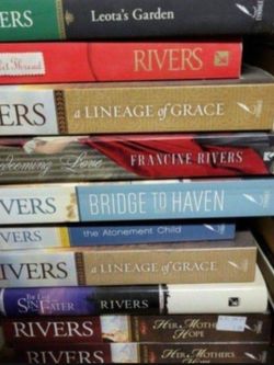 Francine rivers books, $7 each, see 3 pics