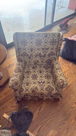 Child rocker Vintage Tapestry Upholstered Wingback Armchair