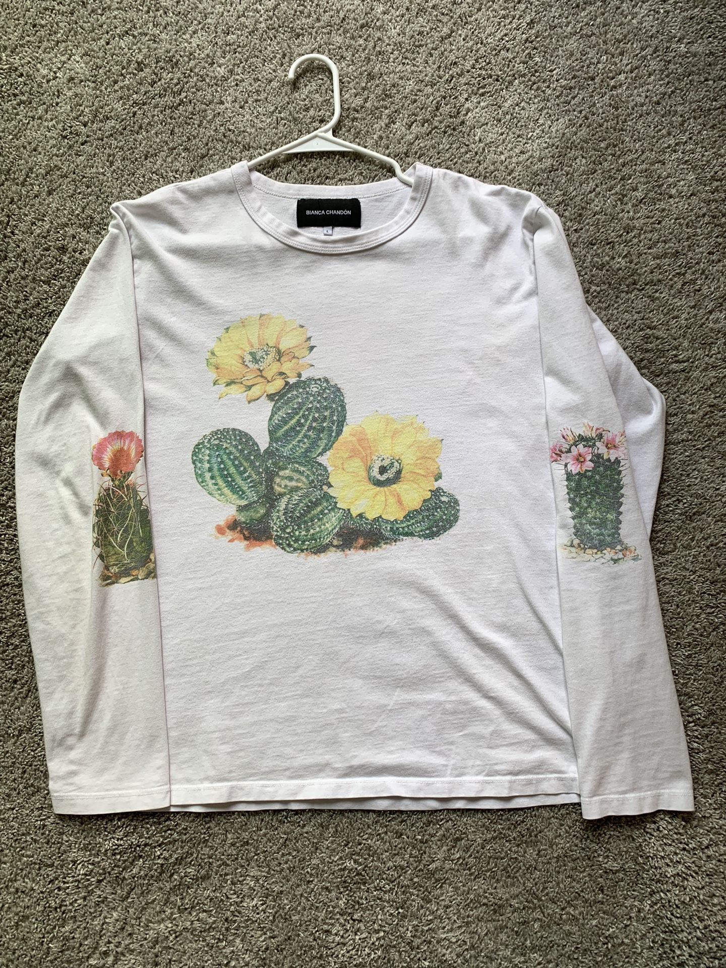 Bianca Chandon White Cactus Long Sleeve T-Shirt