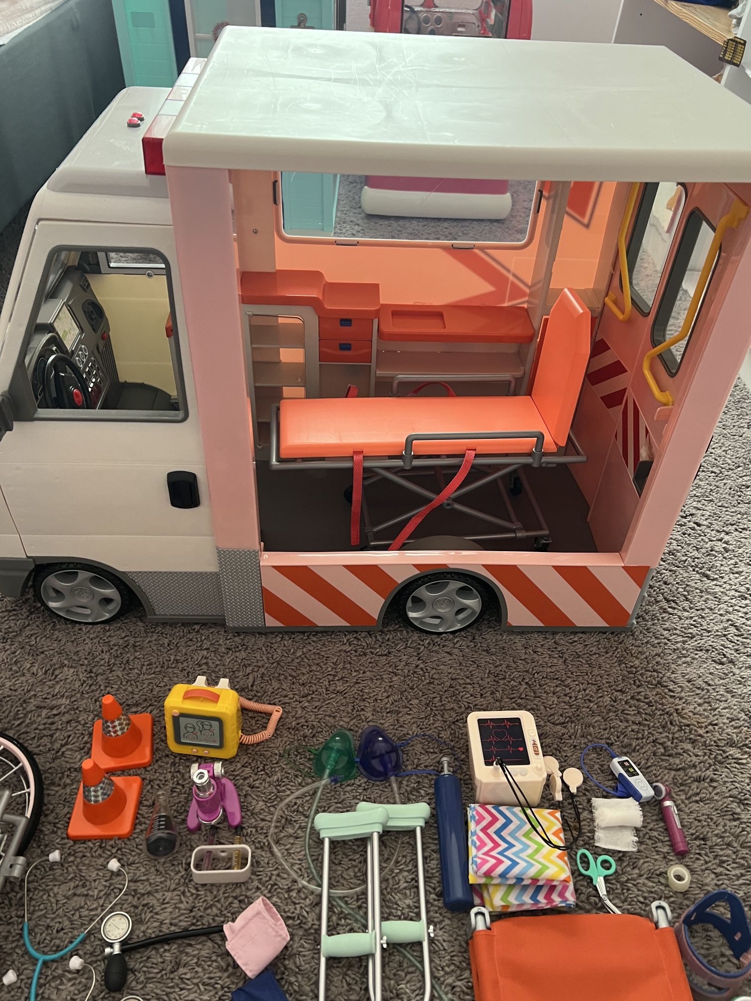 Our Generation Rescue Ambulance W/Electronics for 18" Dolls
