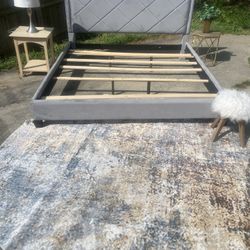 King Bed Gray Velvet 