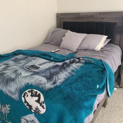 Queen Bed Frame & Mattress with Nightstand