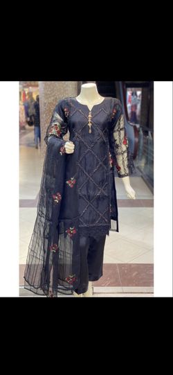 Pakistan Shalwar Kameez Dress Black, Light Pink And Gray 