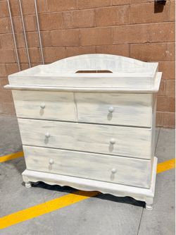 Vintage White Changing Table Dresser 3 drawers