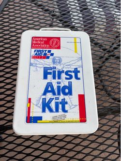 First aid kit in metal box