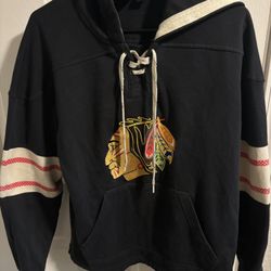 Adult Adidas Chicago Blackhawks Jersey Lace-Up Pullover Hoodie
