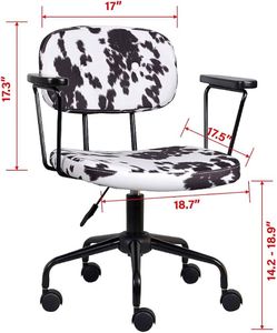 Cow Print Adjustable Office Chair with Armrests