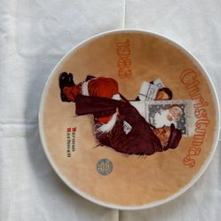 Norman Rockwell Santa In The Subway Plate
