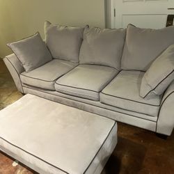 Grey 3-seat HM Richard’s Sofa & Ottoman