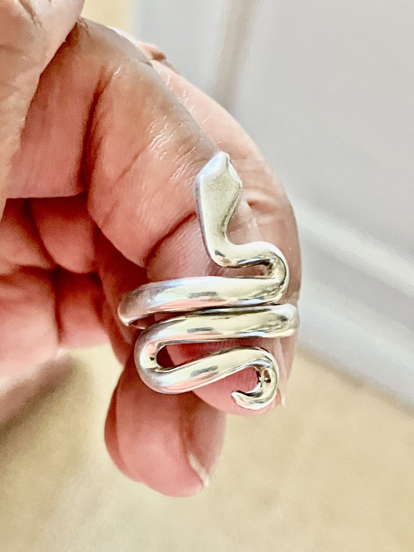 925 Sterling Silver Handmade Snake/Serpent Women’s Ring Sz 6