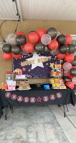 Movie night decor (Backdrop and banner Only)