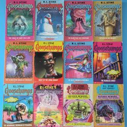 GOOSEBUMPS BOOKS LOT OF 12 ORIGINAL VINTAGE 1990s SERIES SCHOLASTIC, FEAR STREET & READER BEWARE!
