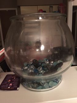 Fish bowl with stone